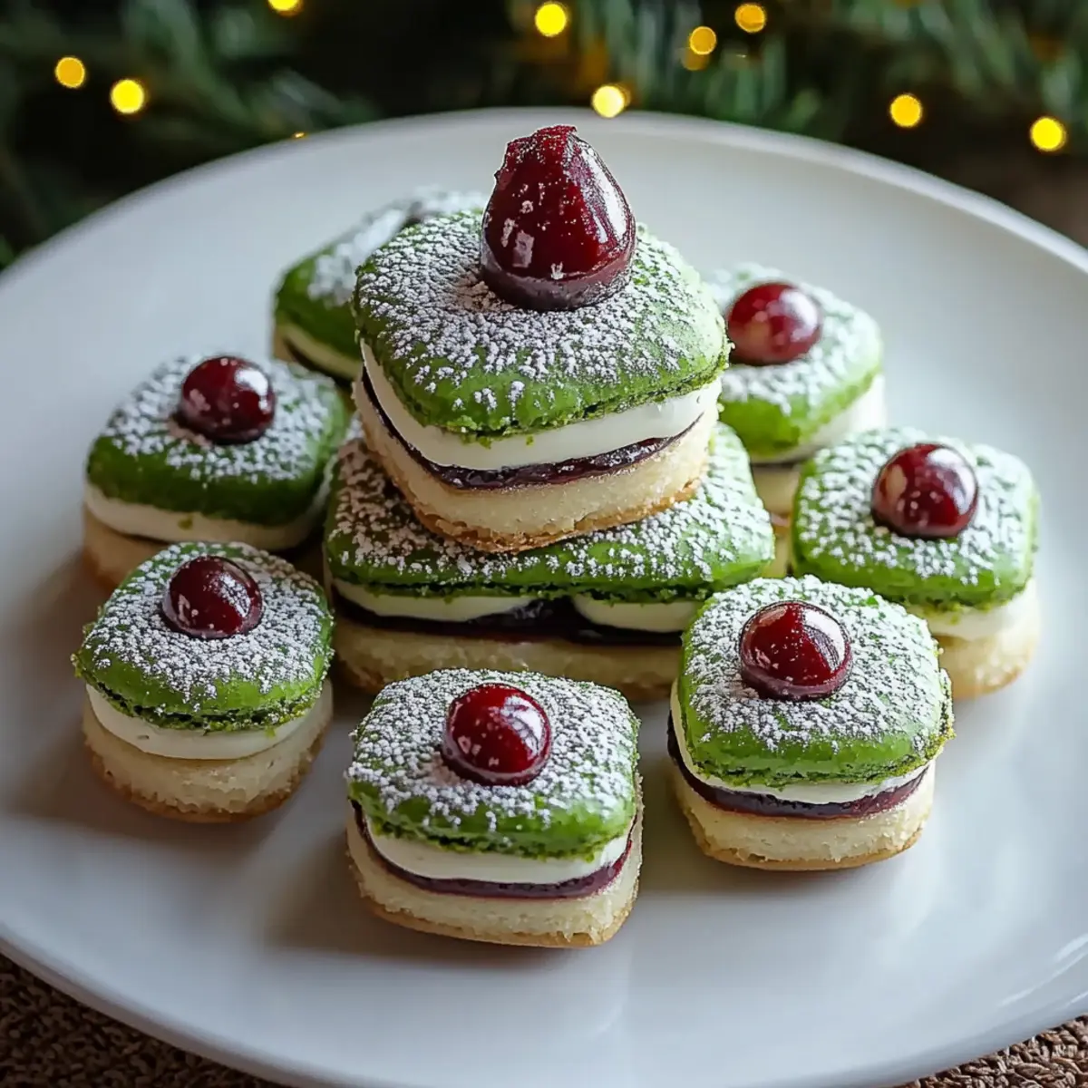 Christmas Tree Cake Macarons