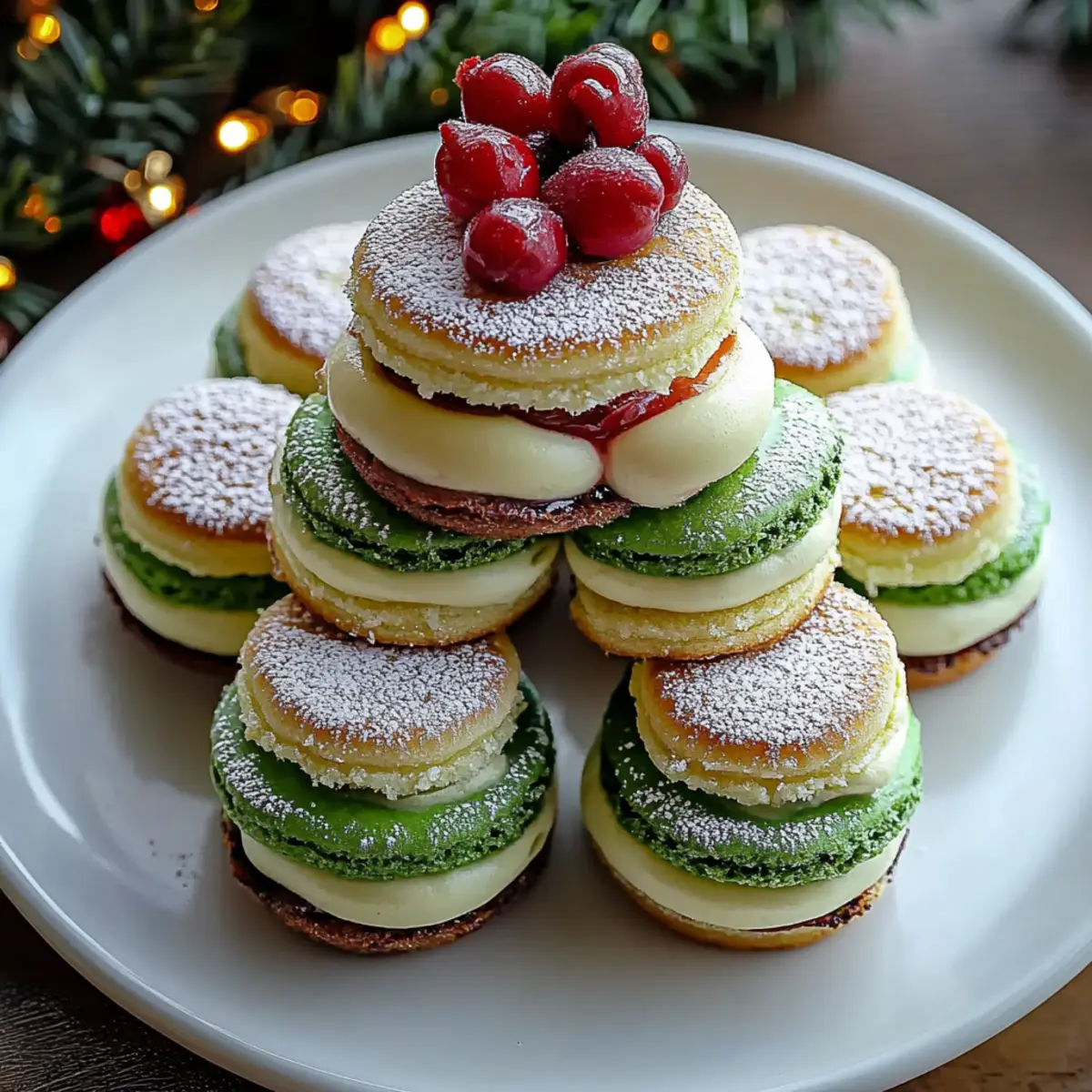Christmas Tree Cake Macarons