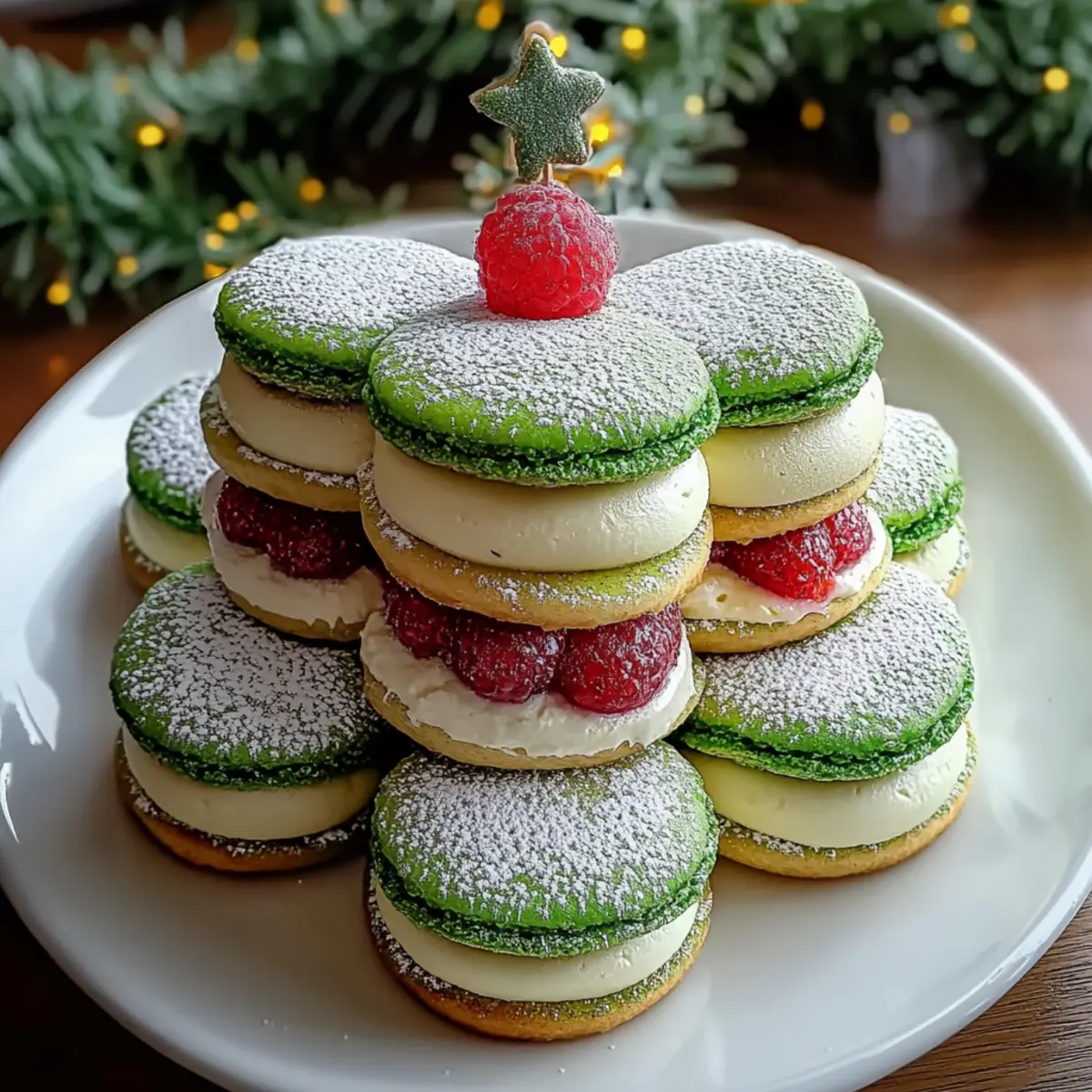 Christmas Tree Cake Macarons