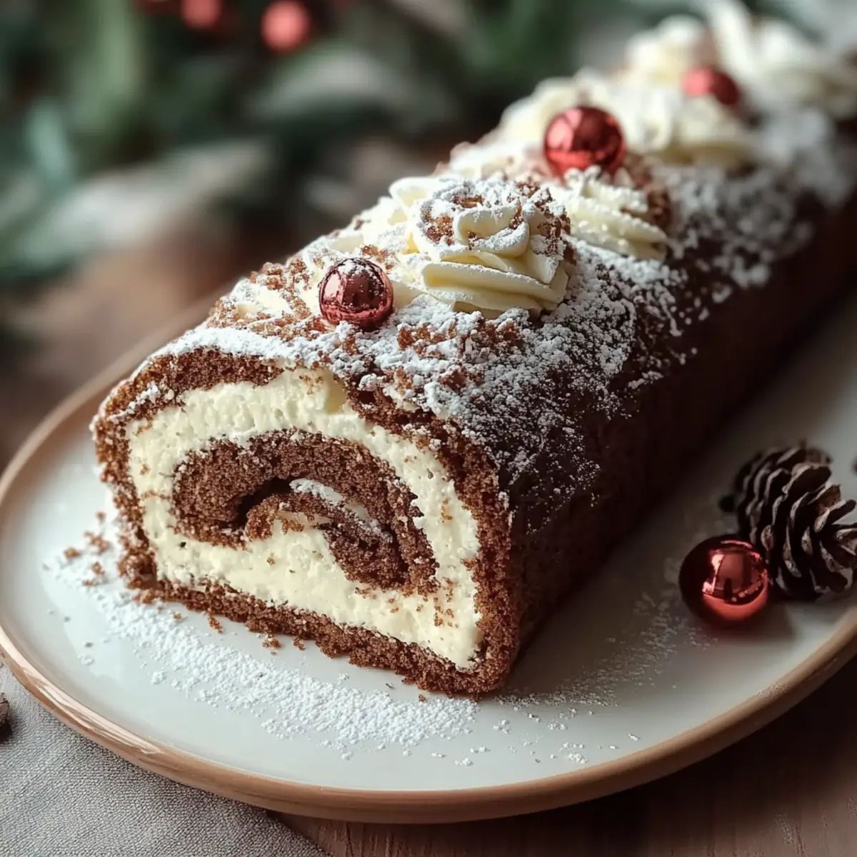 Christmas Yule Log Sheet Cake