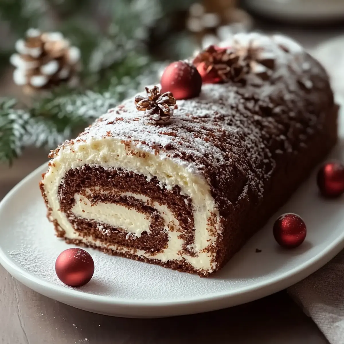 Christmas Yule Log Sheet Cake