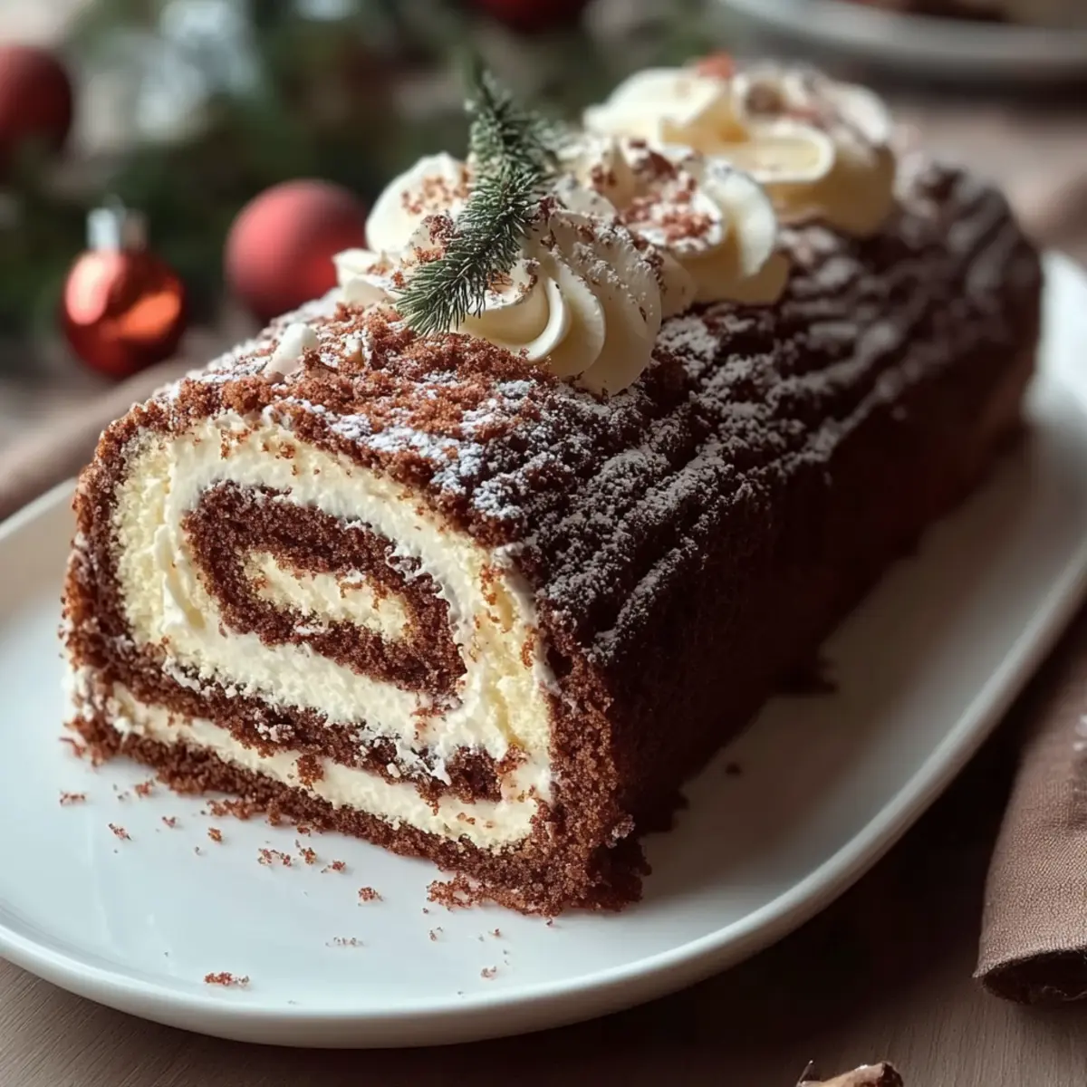 Christmas Yule Log Sheet Cake