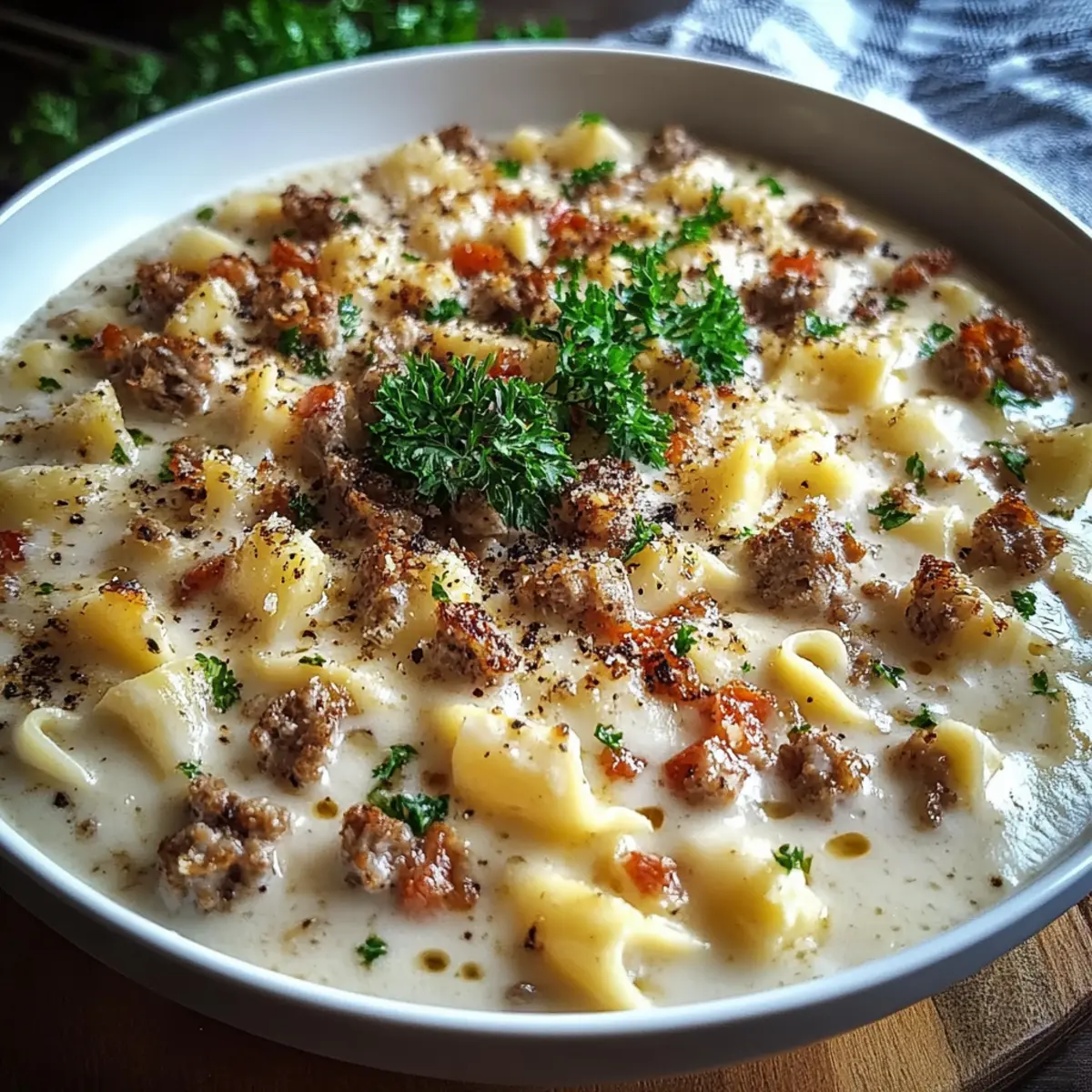 Creamy Alfredo Lasagna Soup