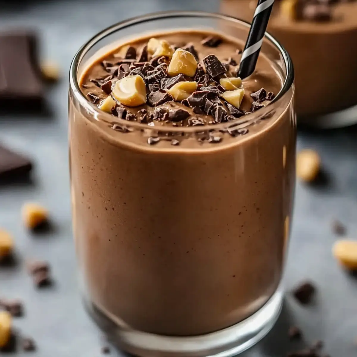 Creamy Chocolate Peanut Butter Protein Smoothie