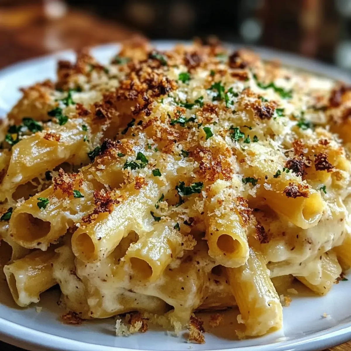 Creamy Garlic Parmesan Pasta Bake