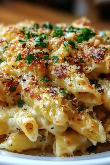Creamy Garlic Parmesan Pasta Bake