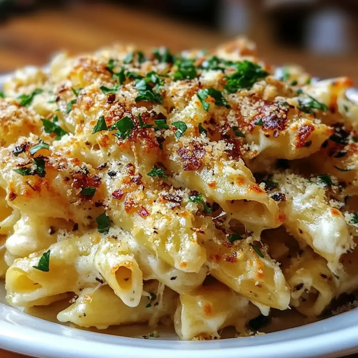 Creamy Garlic Parmesan Pasta Bake