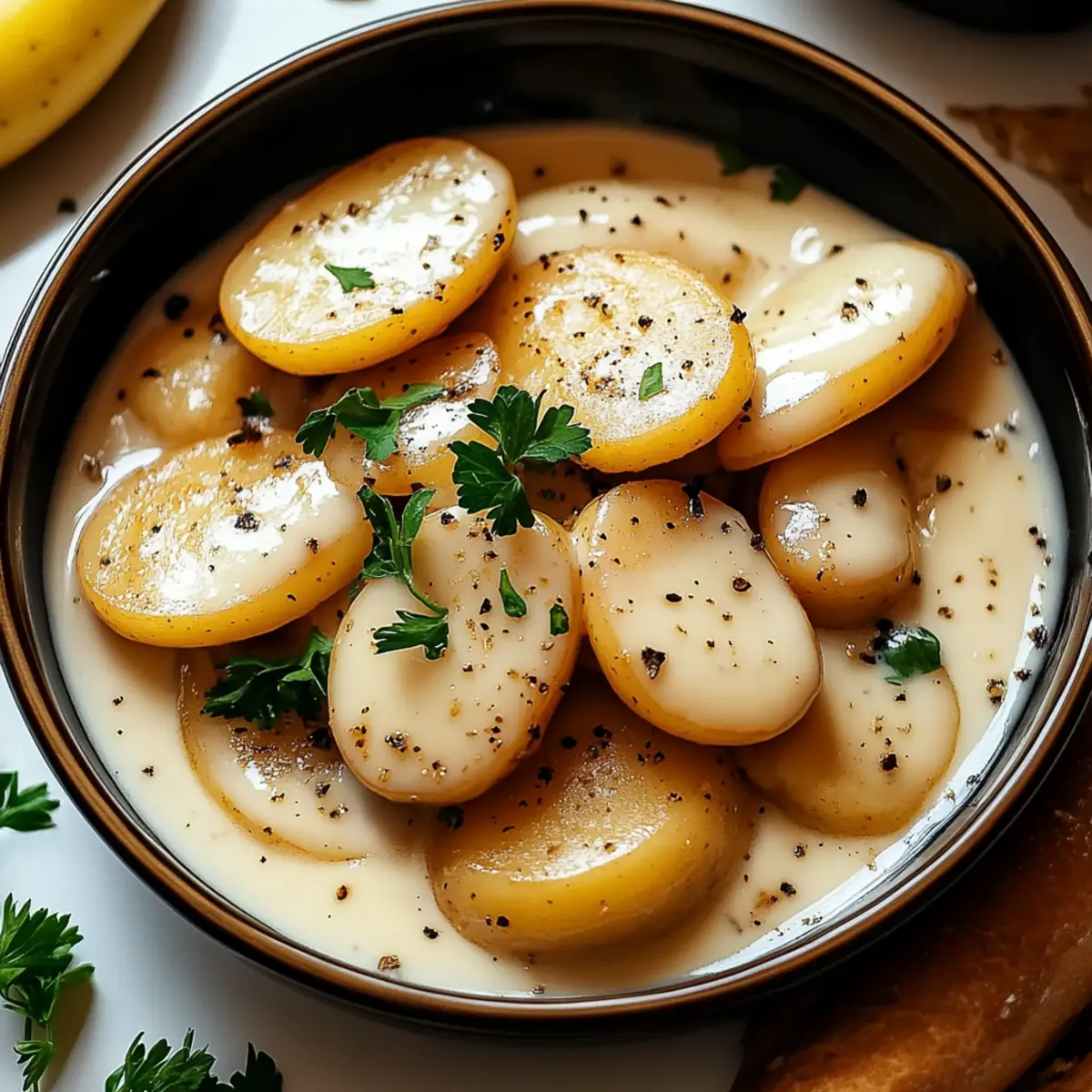 Creamy Garlic Sauce Baby Potatoes