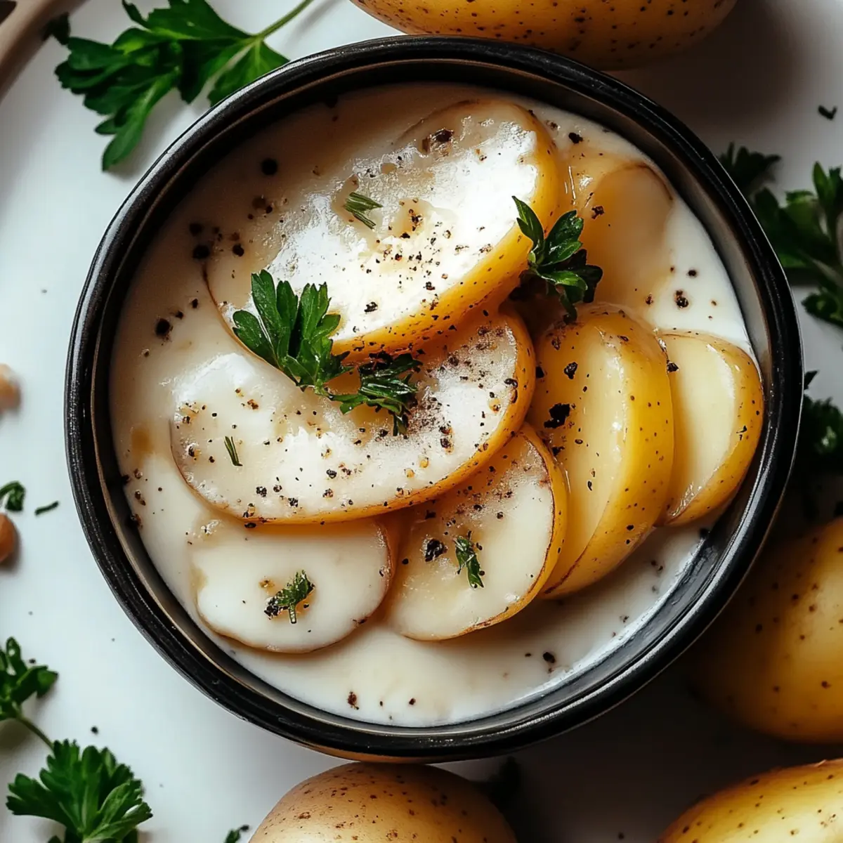 Creamy Garlic Sauce Baby Potatoes