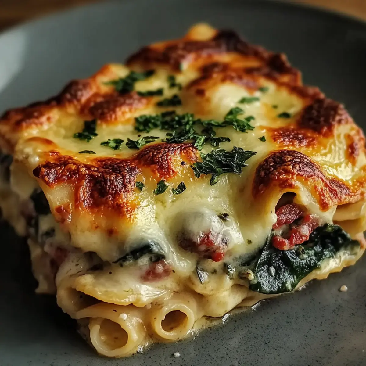 Creamy Spinach Mushroom Lasagna