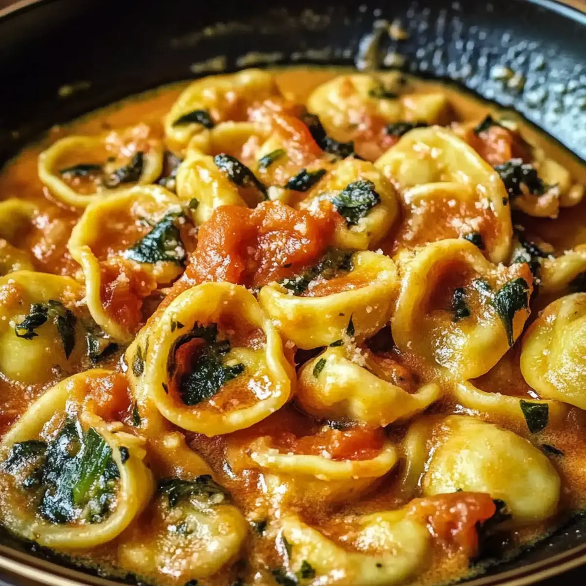Creamy Spinach Tomato Tortellini