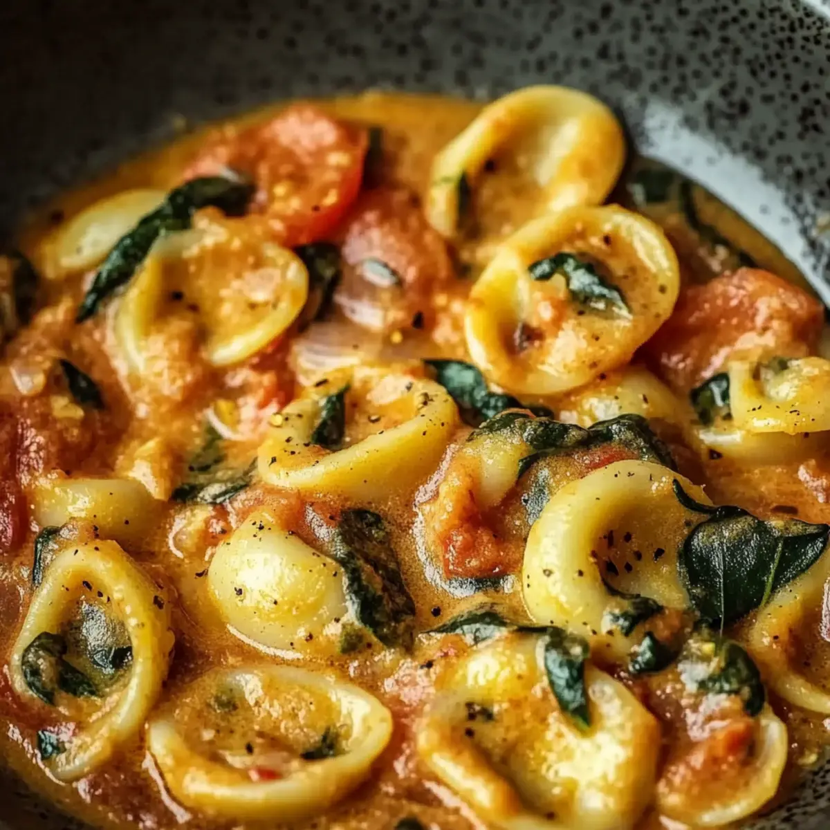 Creamy Spinach Tomato Tortellini