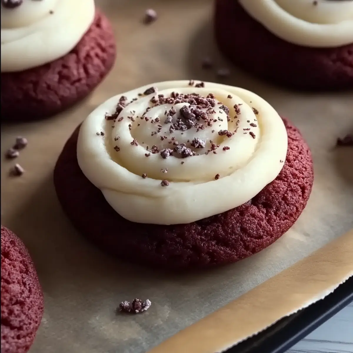 Crumbl Copy Cat Red Velvet Cupcake Cookies