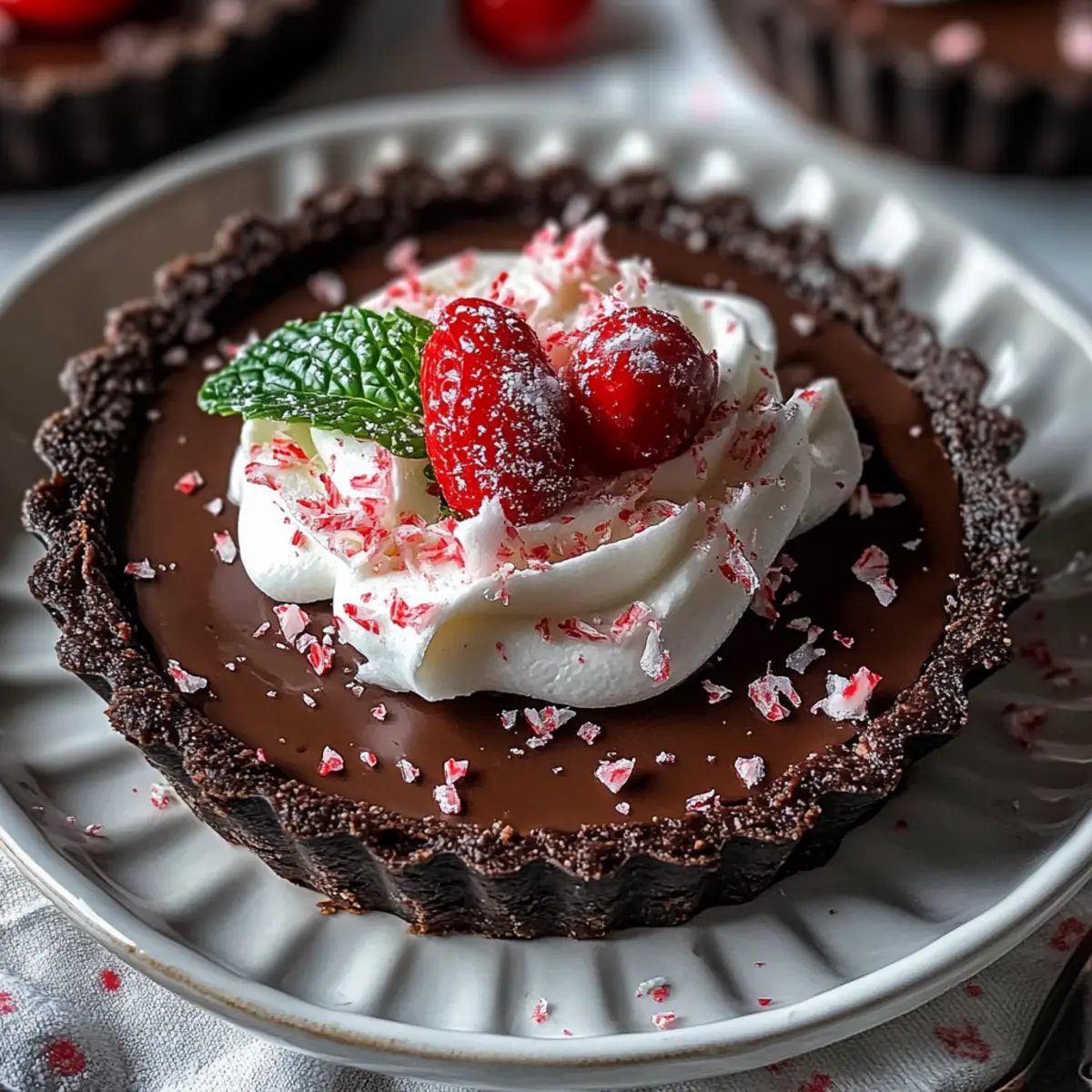 Dark Chocolate Peppermint Mousse Tart