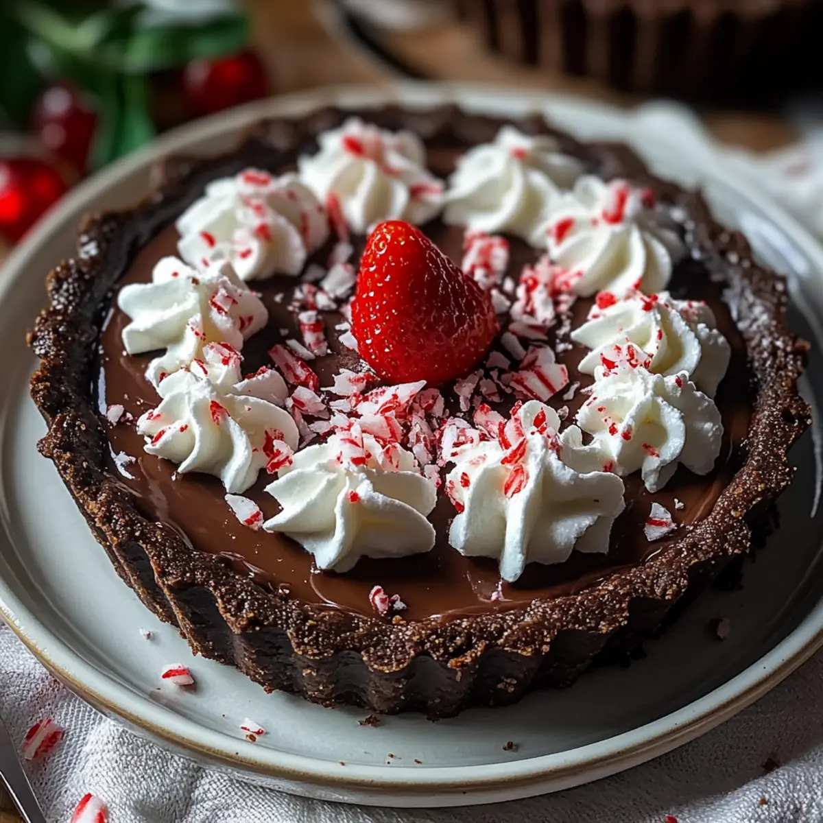 Dark Chocolate Peppermint Mousse Tart