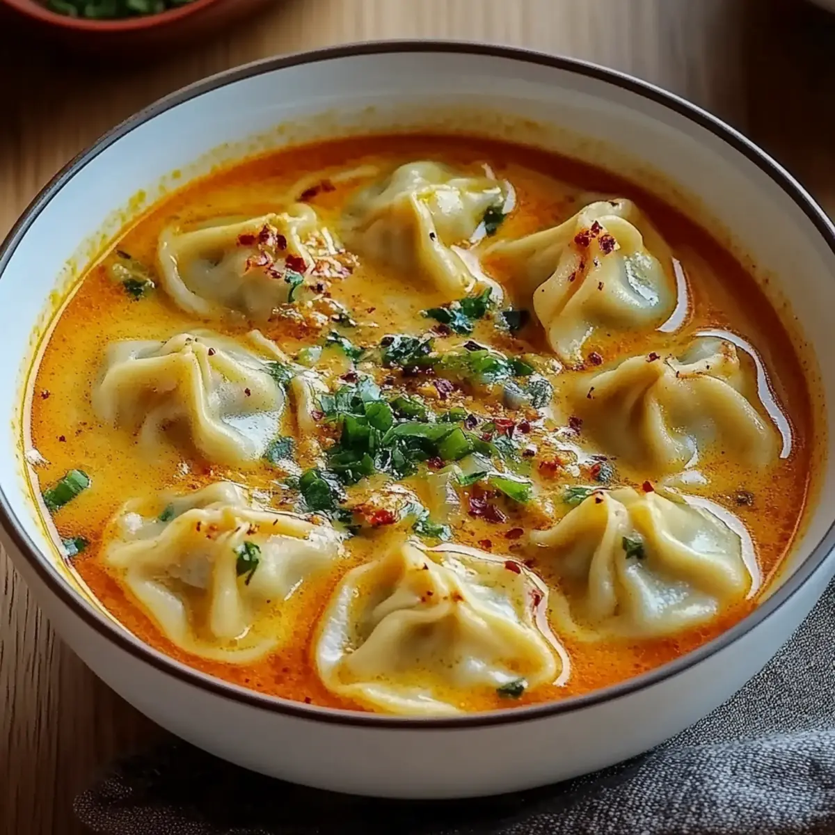 Dumplings Curry Soup
