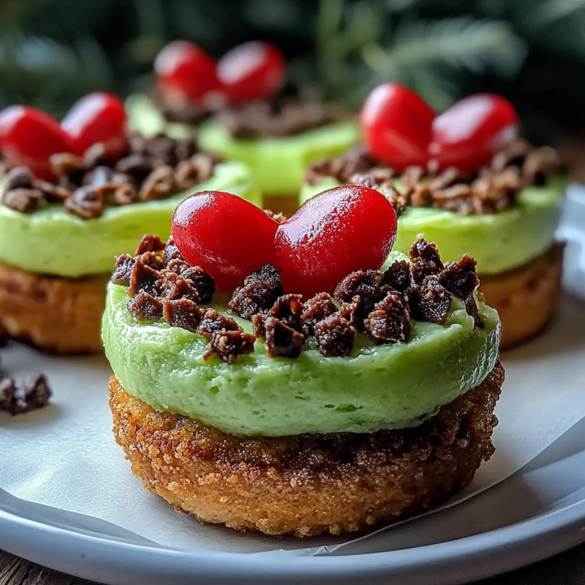 Grinch Mini Cheesecakes