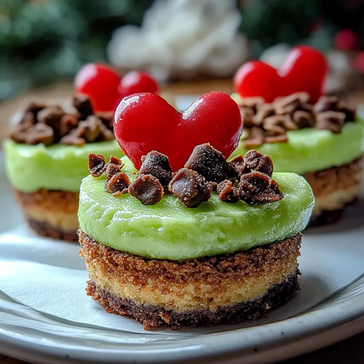 Grinch Mini Cheesecakes