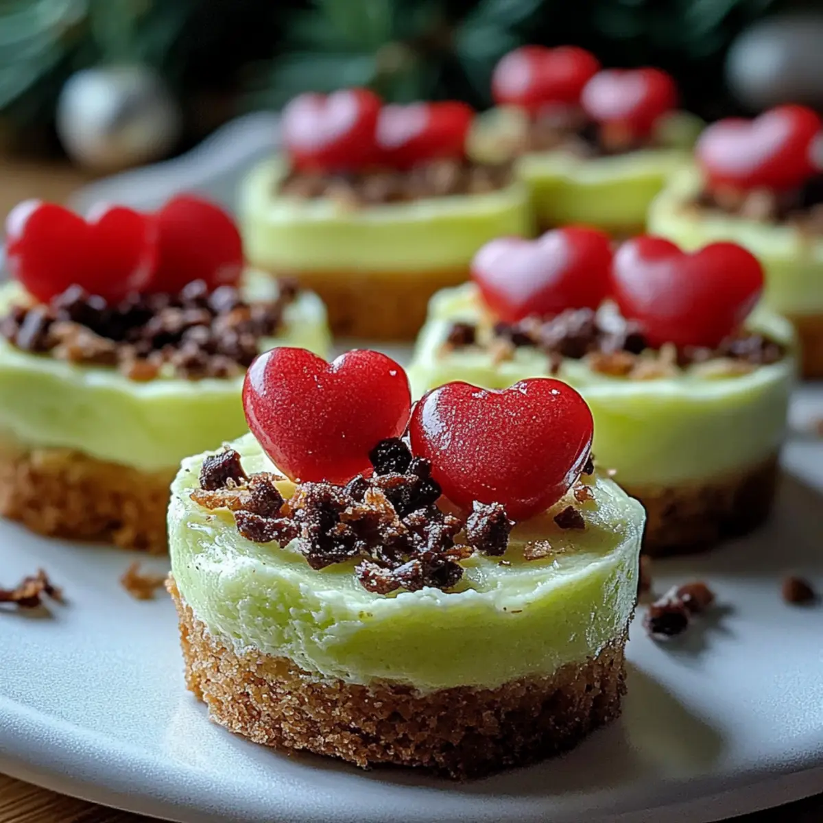 Grinch Mini Cheesecakes