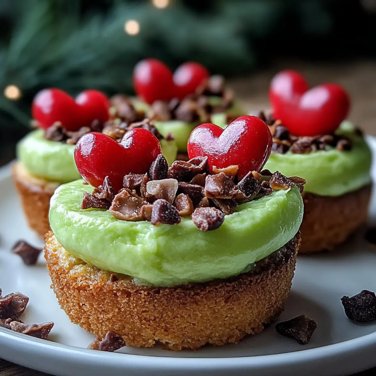 Grinch Mini Cheesecakes