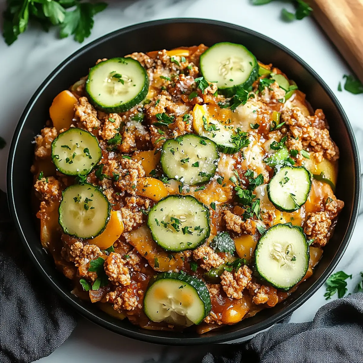 Ground Turkey and Zucchini Skillet