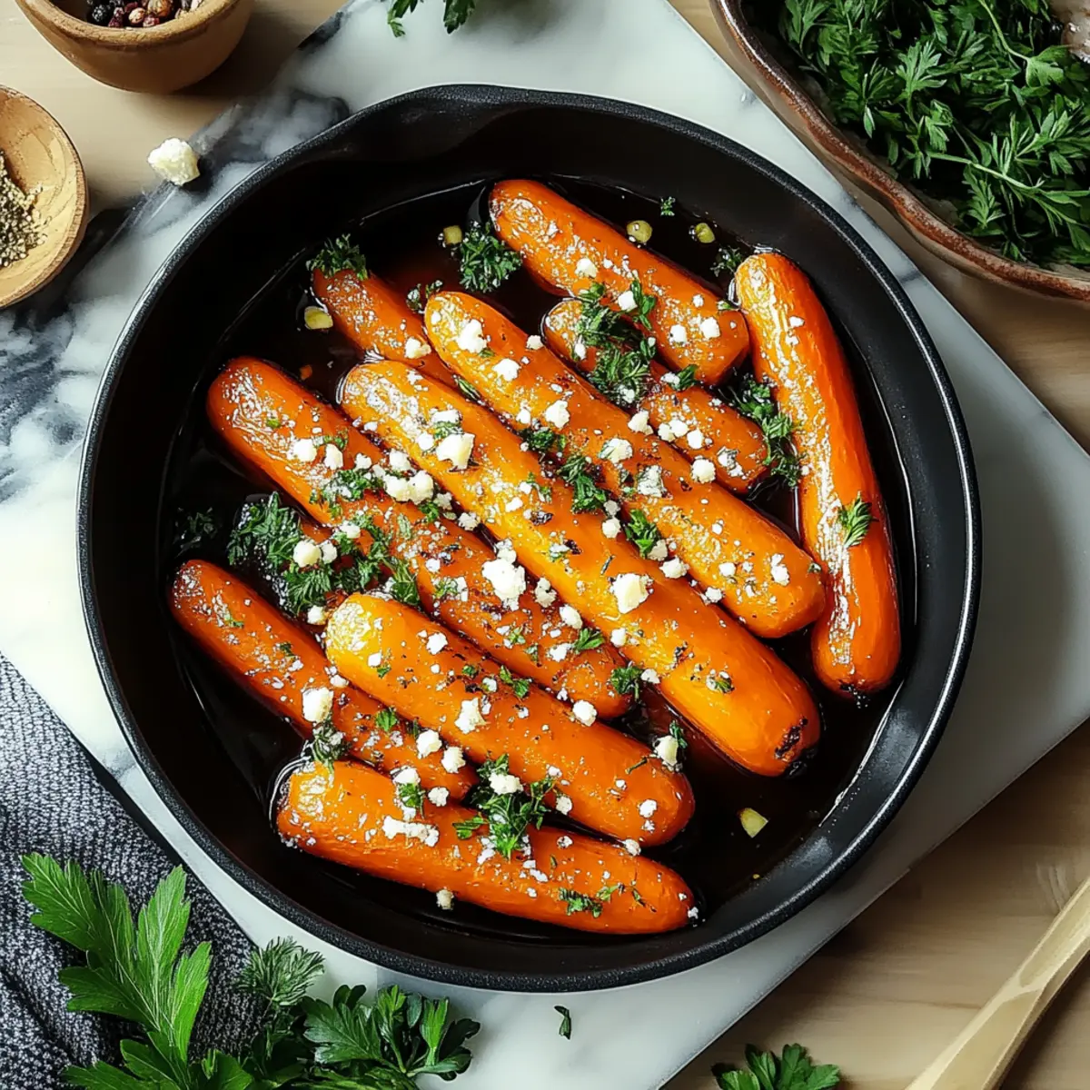 Honey Garlic Butter Roasted Carrots