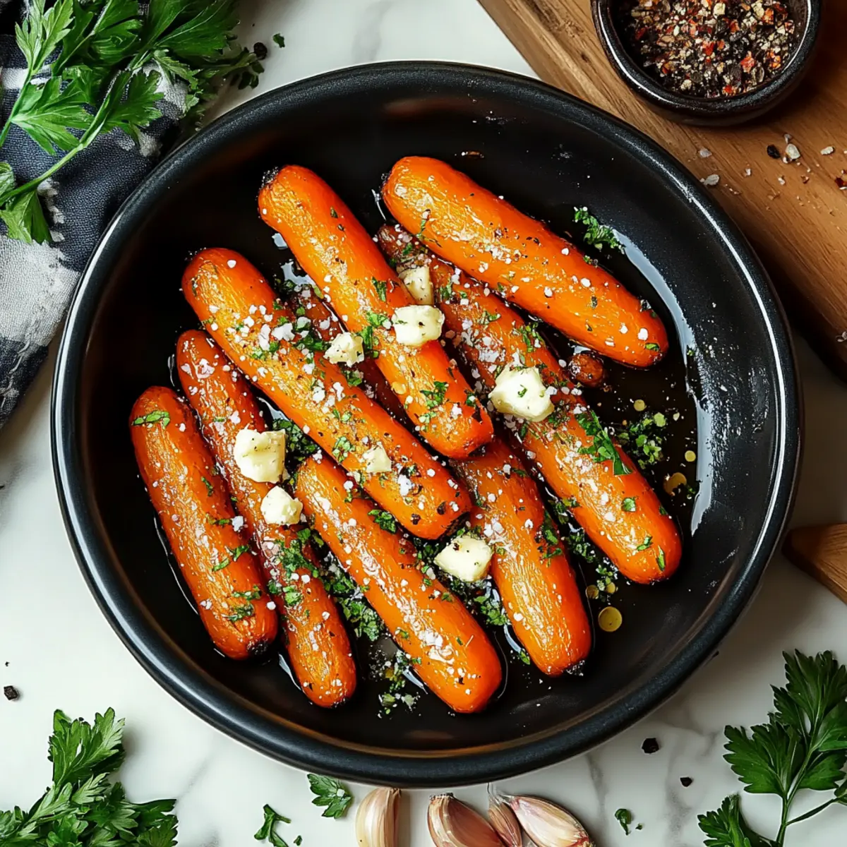 Honey Garlic Butter Roasted Carrots