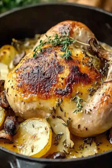 Lemon Herb Pot Roast Chicken