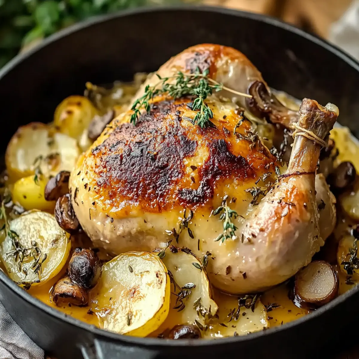 Lemon Herb Pot Roast Chicken