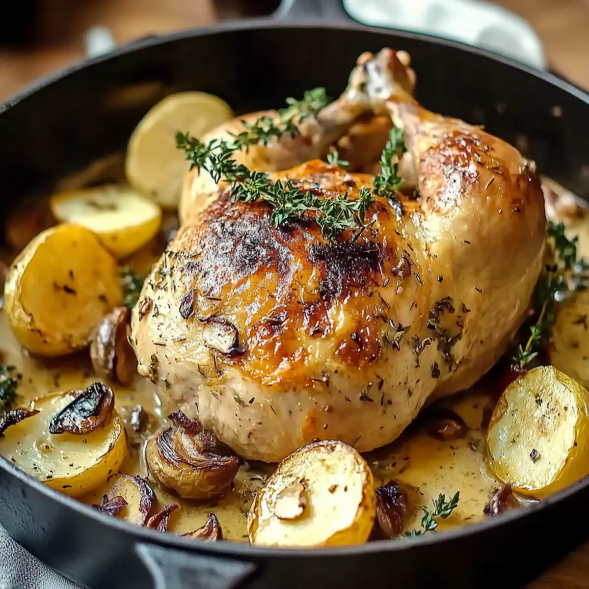 Lemon Herb Pot Roast Chicken