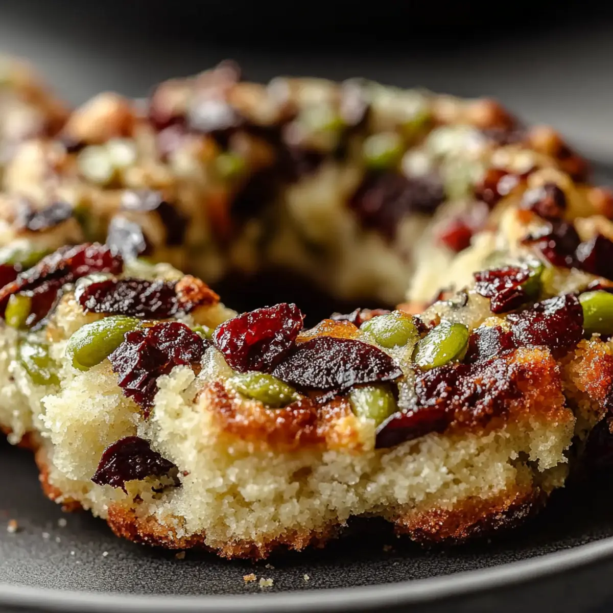 Pistachio Cranberry Wreath Cookies
