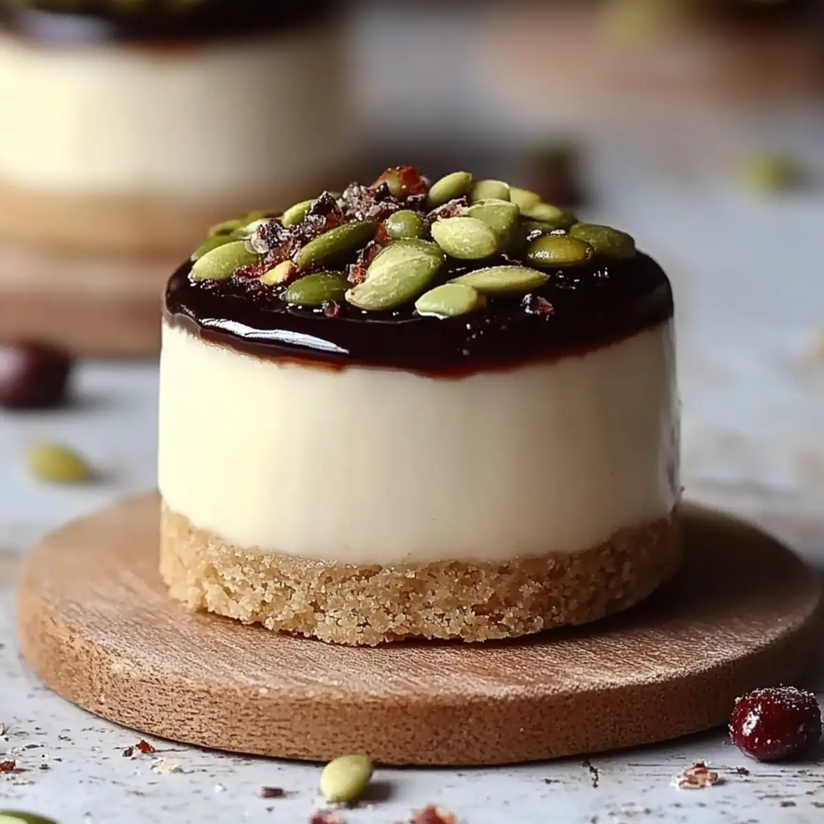 Pistachio and Coffee Mini Cheesecakes