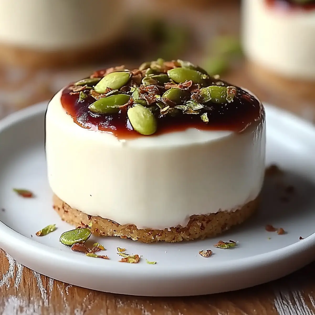 Pistachio and Coffee Mini Cheesecakes