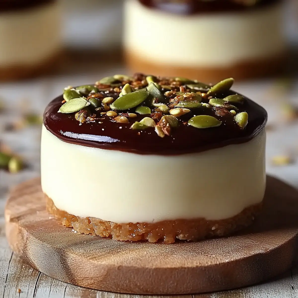 Pistachio and Coffee Mini Cheesecakes