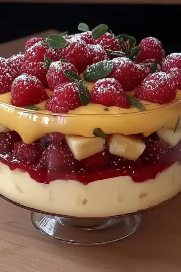 Raspberry and Almond Trifle