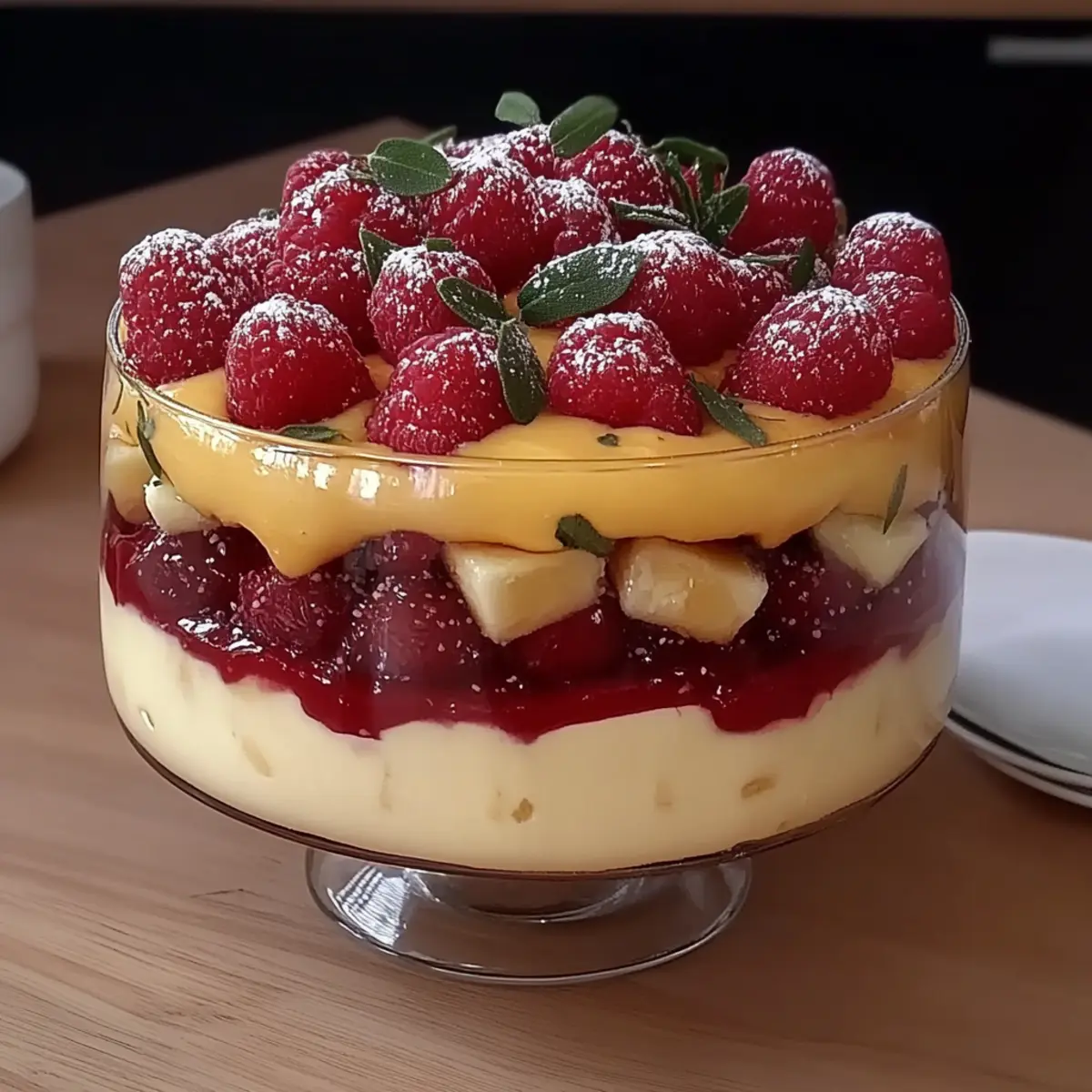 Raspberry and Almond Trifle