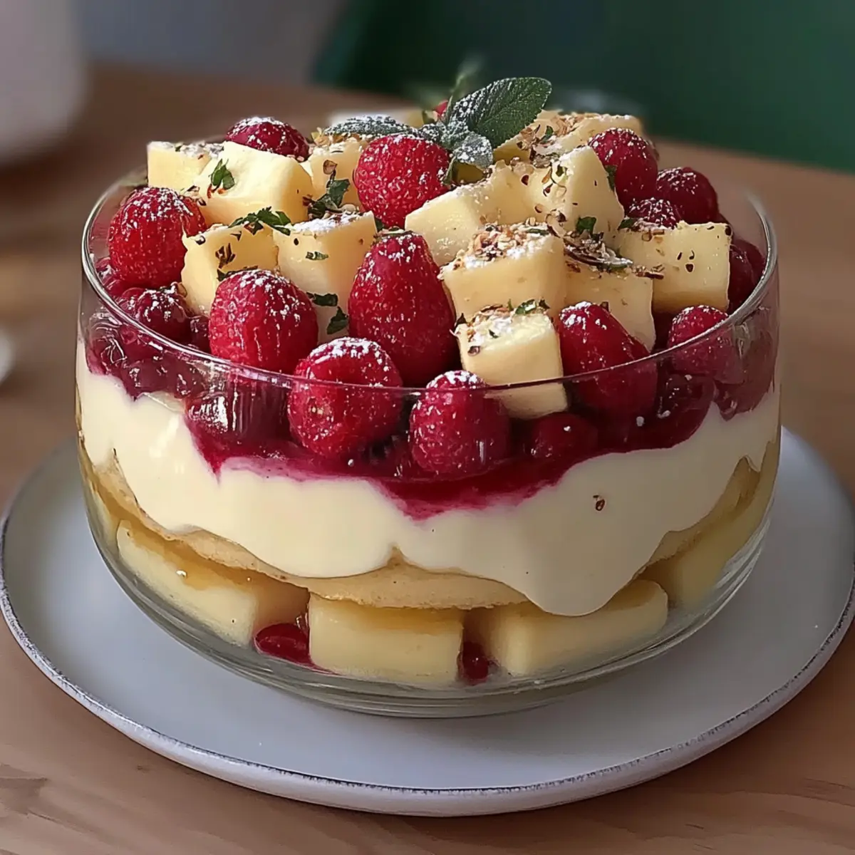 Raspberry and Almond Trifle