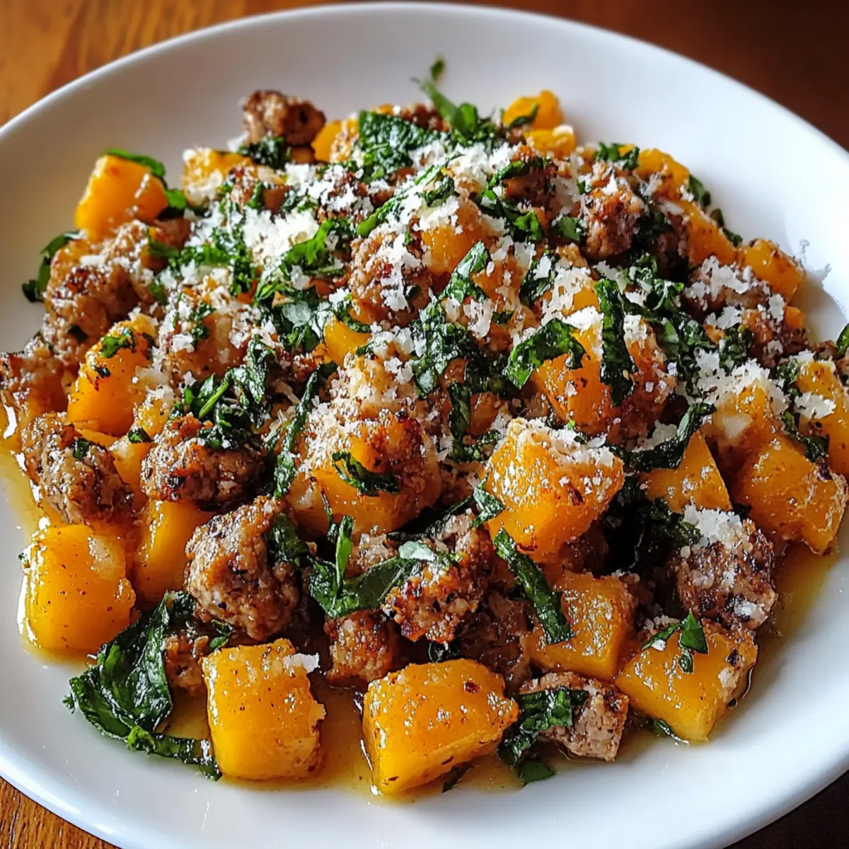 Roasted Butternut Squash With Ground Turkey