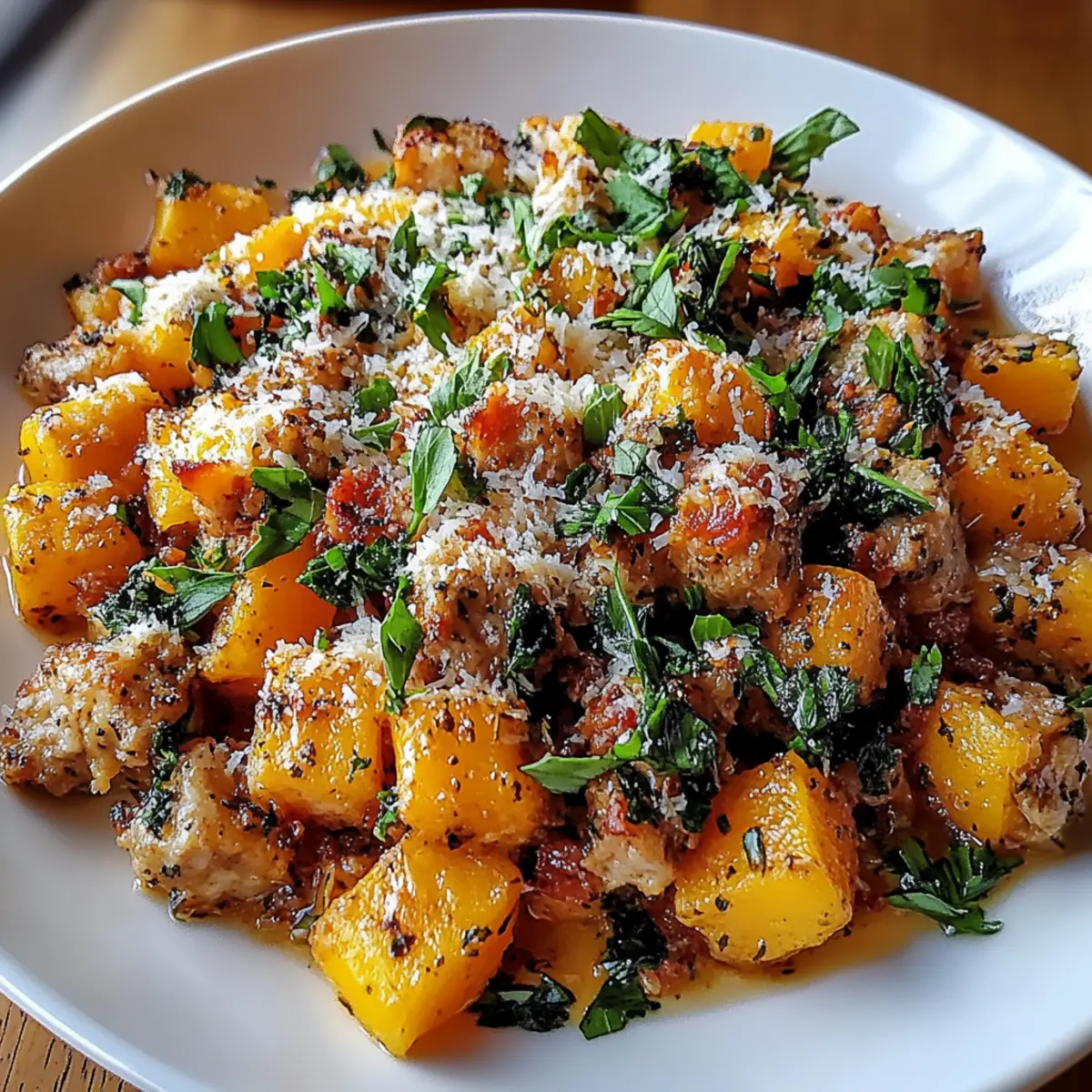 Roasted Butternut Squash With Ground Turkey