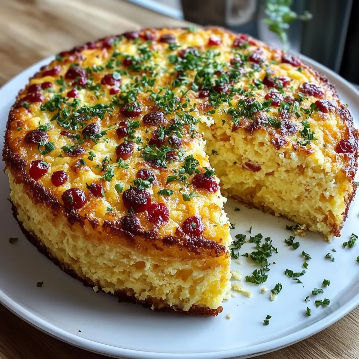 Savory Baked Corn Pudding with Cheddar and Herbs