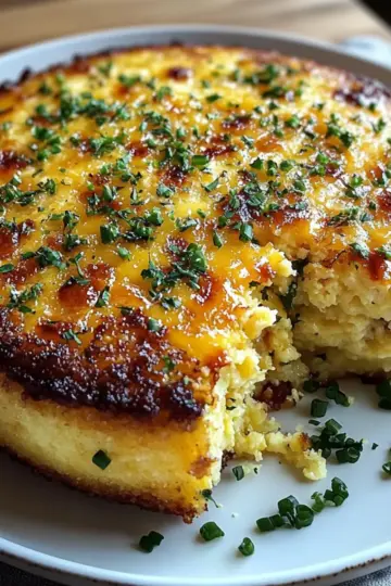 Savory Baked Corn Pudding with Cheddar and Herbs