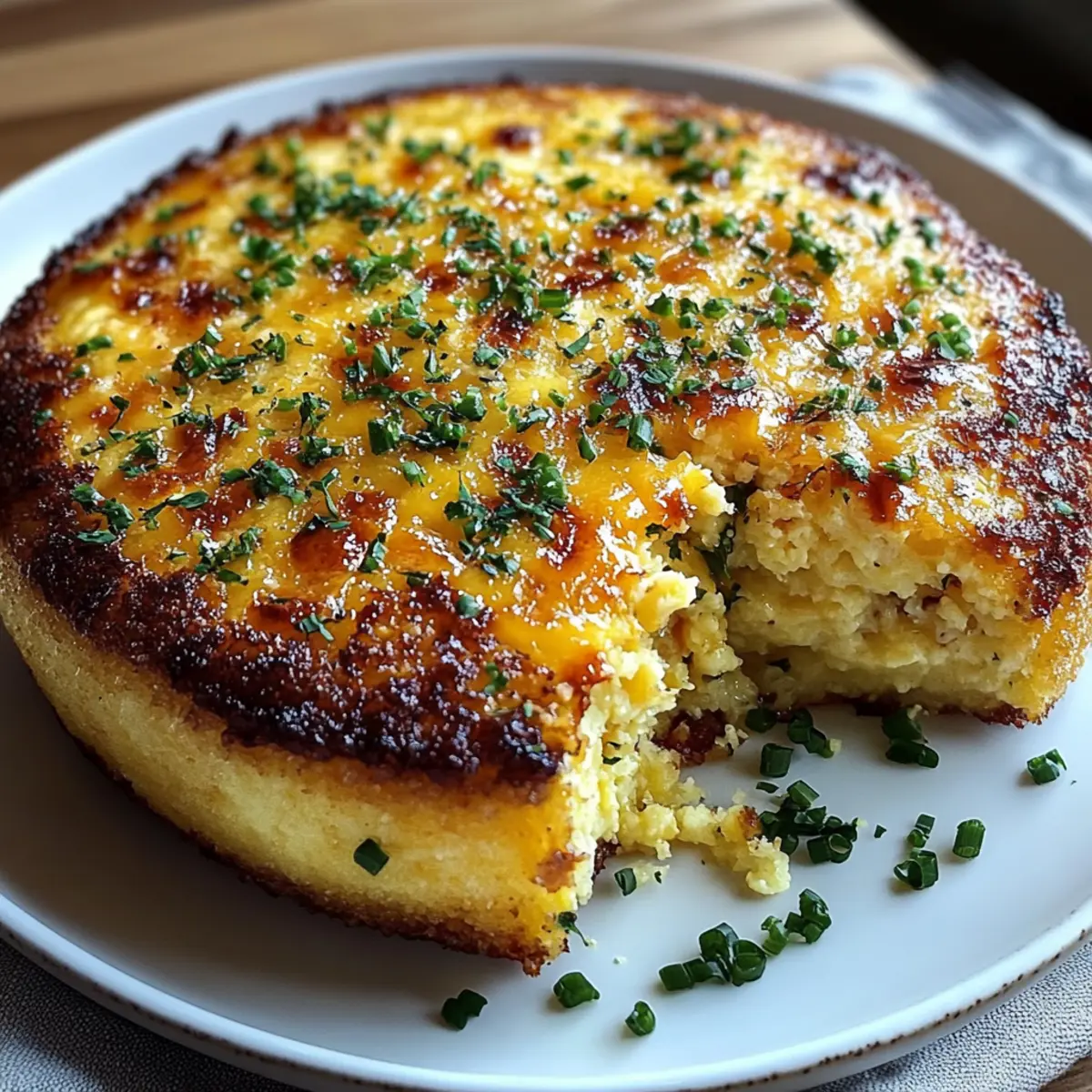 Savory Baked Corn Pudding with Cheddar and Herbs
