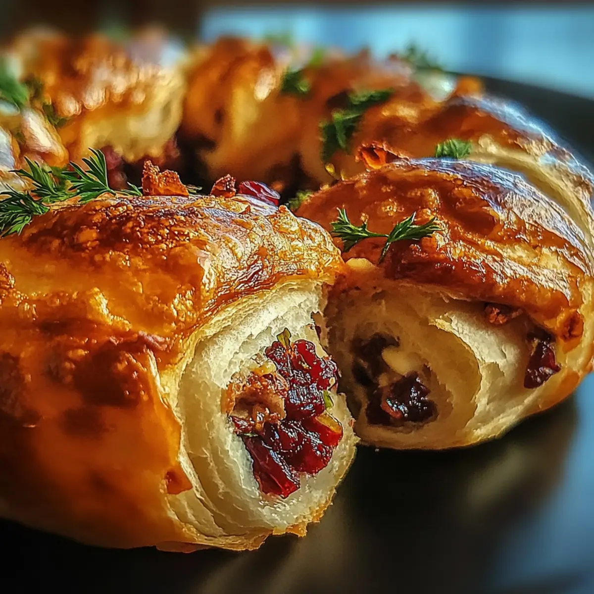 Savory Turkey and Cranberry Crescent Ring