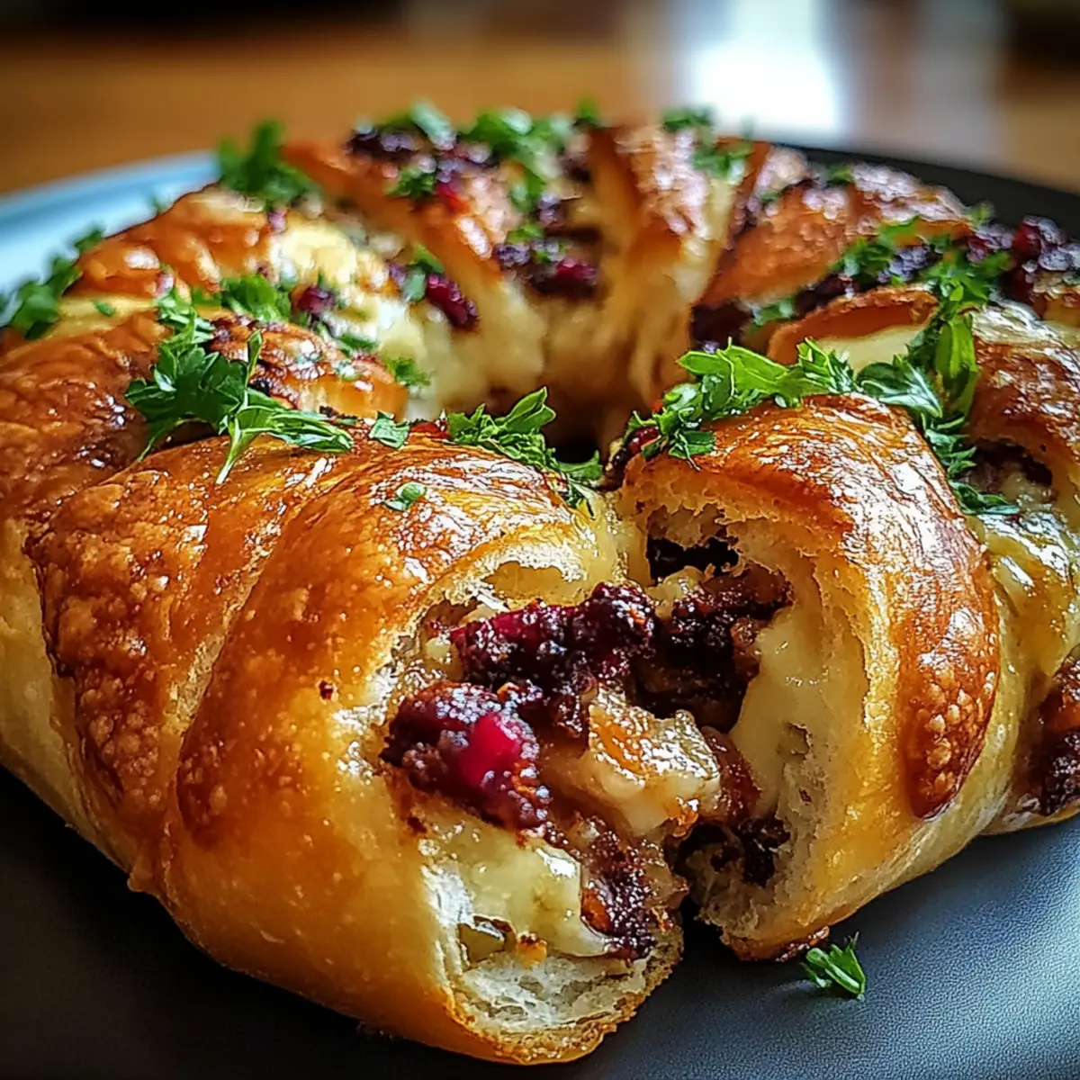Savory Turkey and Cranberry Crescent Ring