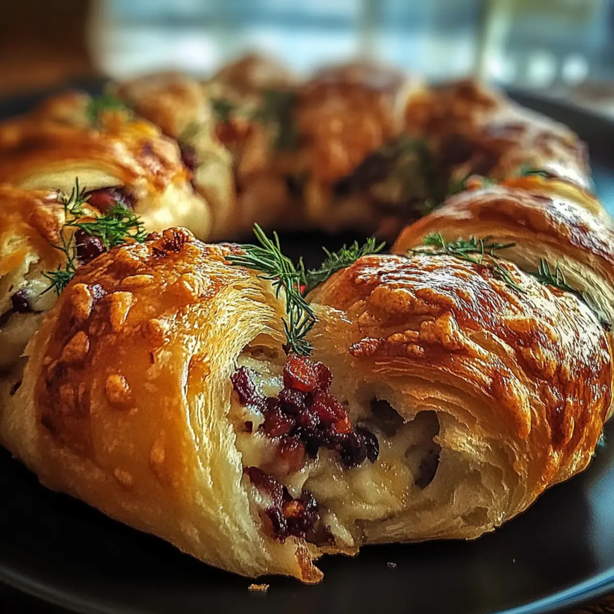 Savory Turkey and Cranberry Crescent Ring