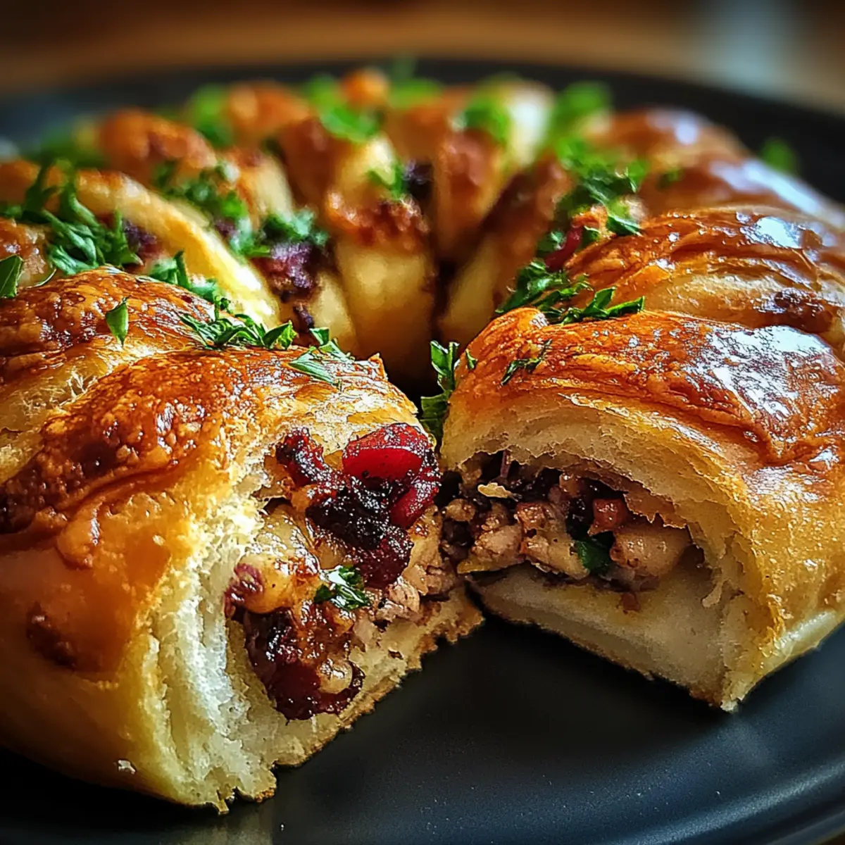 Savory Turkey and Cranberry Crescent Ring