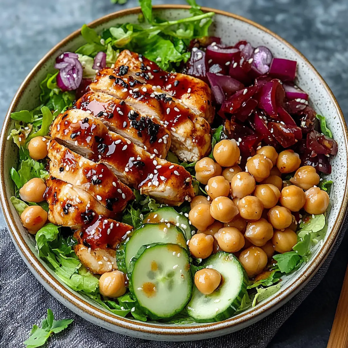 Sesame Chicken and Chickpea Salad