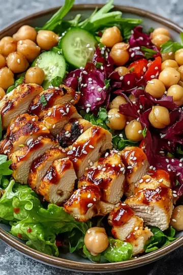 Sesame Chicken and Chickpea Salad