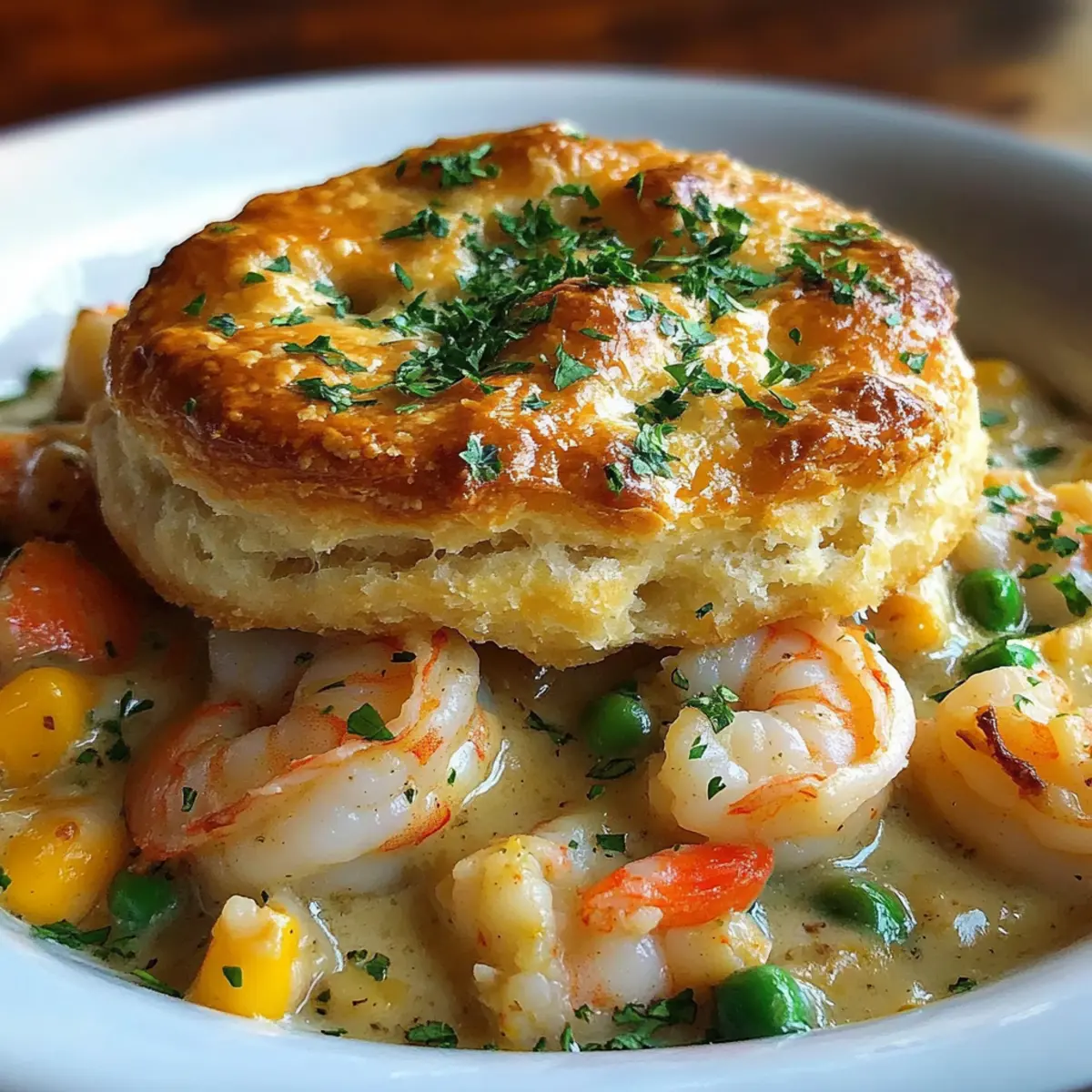 Shrimp & Lobster Cheddar Bay Biscuit Pot Pie