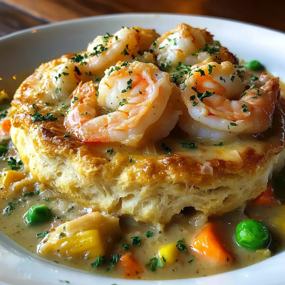 Shrimp & Lobster Cheddar Bay Biscuit Pot Pie